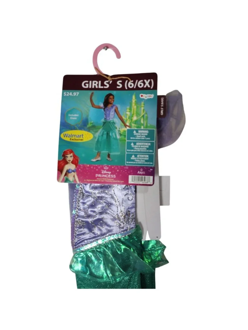 Disguise Disney Princess Girls S (6/6X) Deluxe Ariel Dress Halloween Costume